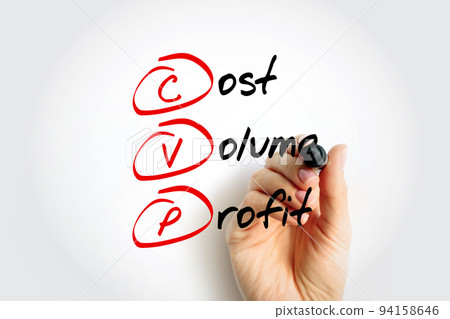 CVP Cost Volume Profit - managerial economics, form of cost accounting, acronym text concept background 94158646