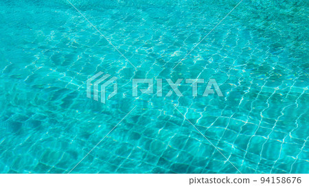 Abstract background Patterns Ripped water Surface swimming pool Light Reflection Vibrant blue green 94158676