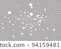 Falling snow on a transparent background. 94159481
