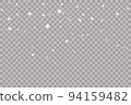 Falling snow on a transparent background. 94159482