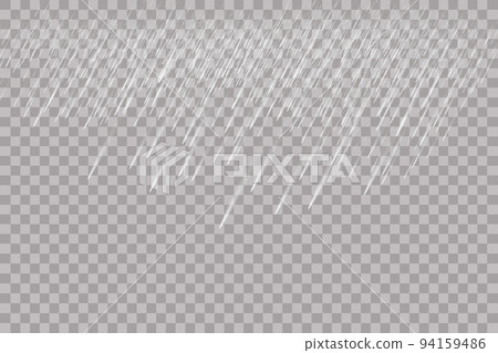 Rain transparent template background. Falling water drops texture. Nature rainfall on transparent background. Rain transparent template background. Falling water drops texture. Nature rainfall on transparent background. 94159486