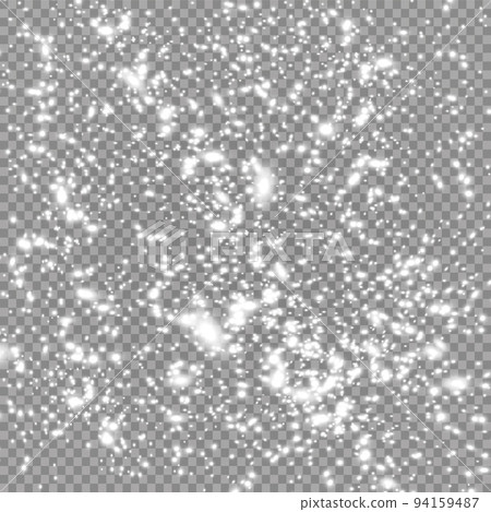 Vector heavy snowfall, snowflakes in different shapes and forms. Many white cold flake elements on transparent background. Snow falling, snow flakes background. Vector heavy snowfall, snowflakes in different shapes and forms. Many white cold flake elements on transparent background. Snow falling, snow flakes background. 94159487