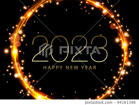 Round shiny frame in gold tone with bright tinsel 94161396