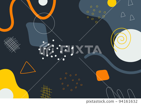 Abstract colorful doodle template design of kids artwork.  94161632
