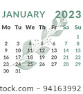 Calendar 2023 year, month january. 94163992