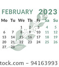 Calendar 2023 year, month february. 94163993