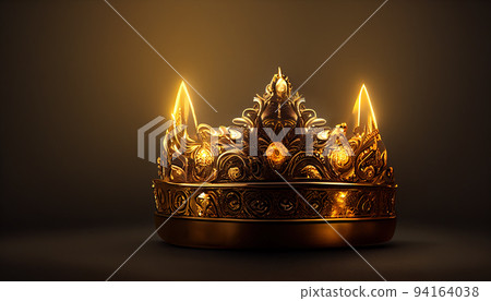 Golden crown on dark background 94164038