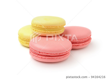 Heap of colorful cakes isolated. 94164216