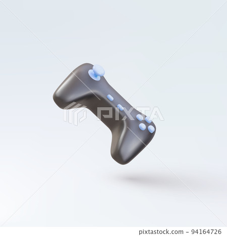 3d Realistic black gamepad isolated on blue background. Vector illustration. 3d Realistic black gamepad isolated on blue background. Vector illustration. 94164726