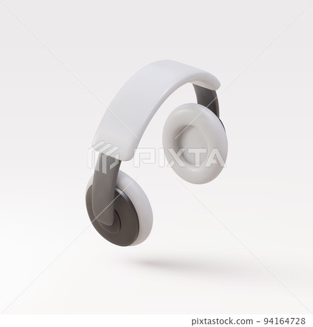 3d White realistic headphones isolated on white background. Music device technology. Vector illustration. 3d White realistic headphones isolated on white background. Music device technology. Vector illustration. 94164728