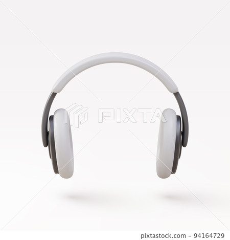 3d White realistic headphones isolated on white background. Vector illustration. 3d White realistic headphones isolated on white background. Vector illustration. 94164729