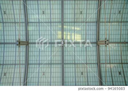 Awning metal framework view from below in a building at downtown Tucson, Arizona Awning metal framework view from below in a building at downtown Tucson, Arizona 94165083