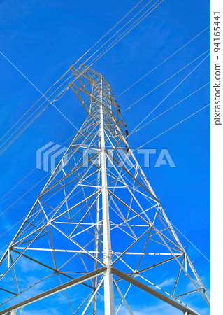 View of transmission tower from below at Tucson, Arizona View of transmission tower from below at Tucson, Arizona 94165441