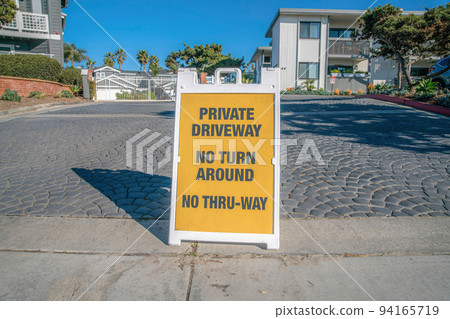 La Jolla, California- Signage with Private Driveway, No Turn Around, and No Thru-Way La Jolla, California- Signage with Private Driveway, No Turn Around, and No Thru-Way 94165719