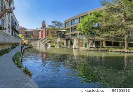 Scenic landscape of the River Walk in San Antonio Texas on a sunny day 94165818