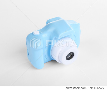 Light blue toy camera isolated on white Light blue toy camera isolated on white 94166527
