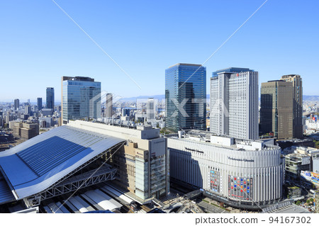 Umeda, Kita Ward, Osaka City Osaka Station under the blue sky 94167302