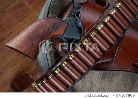 Wild west gun with belt, holster and ammunition Wild west gun with belt, holster and ammunition 94167909