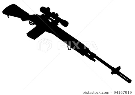 M14 based sniper rifle black silhouette 94167919
