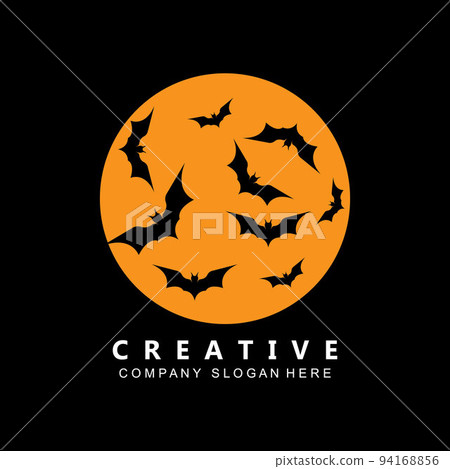 halloween bat and haunted house logo template vector icon halloween bat and haunted house logo template vector icon 94168856