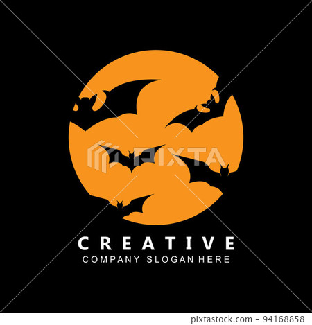 halloween bat and haunted house logo template vector icon halloween bat and haunted house logo template vector icon 94168858