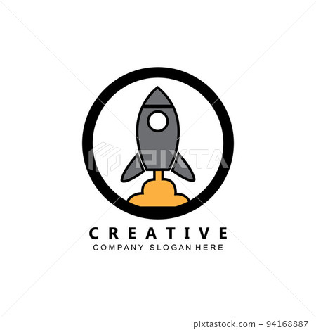 Rocket logo. Infinity shuttle in cosmos lunch startup symbols recent vector  illustrations. Rocketship launch rocket logo, flight to moon and mars Stock  Vector | Adobe Stock