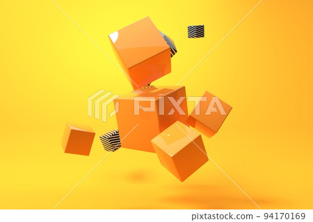 Abstract 3D render of cube shapes 94170169