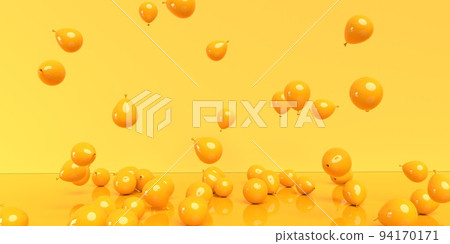 Scattered balloons on a colored background - 3D 94170171