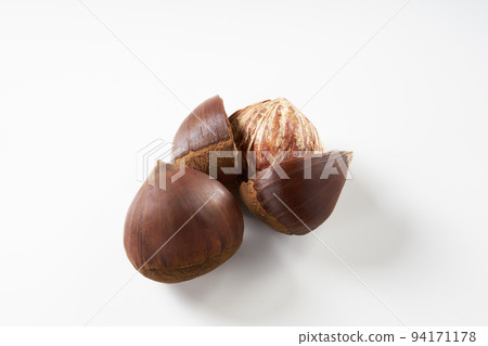 chestnuts on white background chestnuts on white background 94171178