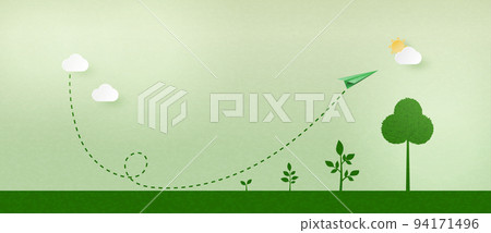 Plant Growth.Green ecology and environment concept.Paper art Vector illustration. Plant Growth.Green ecology and environment concept.Paper art Vector illustration. 94171496