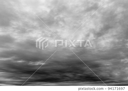 Cloudy sky background wide-angle to semi-wide-angle b-5 hard monochrome 94171697