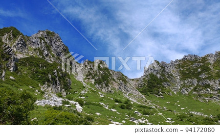Mt.Hoken in the Alps towering over the clear blue sky 94172080