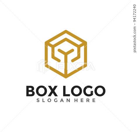 Abstract business cube logo vector. Minimalist box logo with line style. Abstract business cube logo vector. Minimalist box logo with line style. 94172240