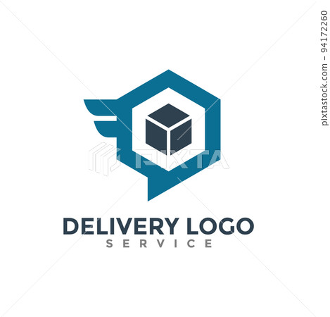 Fast Delivery Services Logo Design Template. Delivery talks forum logo. Vector illustration 94172260