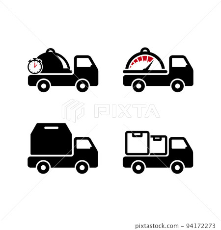 Set of Delivery Truck icon design. Box and Food delivery icon design. Freight forwarding services logo design element. 94172273
