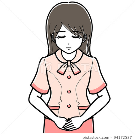 Bowing overblouse woman (simple, upper body) Bowing overblouse woman (simple, upper body) 94172587