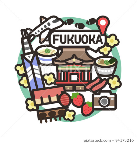 Fukuoka icon set circle 94173210