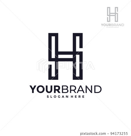 Abstract letter H logo design template 94173255