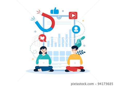 Public Relations Template Hand Drawn Cartoon Flat Illustration with Team for Idea of Marketing Campaign Through Mass Media to Advertise your Business 94173685