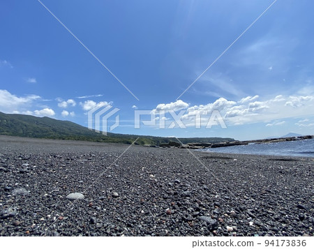 Volcanic Island's Unique Black Beach 94173836