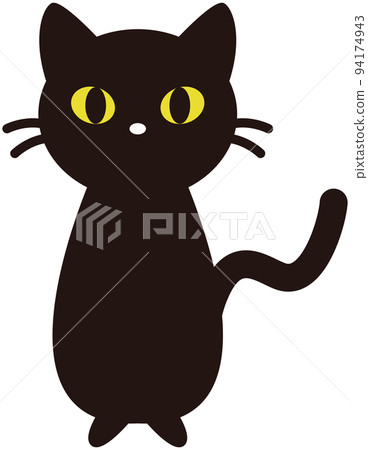 Simple and cute sitting black cat 94174943