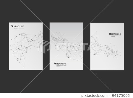 Modern vector templates for brochure, flyer, cover magazine. Molecule structure with connected dots and lines. Abstract communication background Modern vector templates for brochure, flyer, cover magazine. Molecule structure with connected dots and lines. Abstract communication background 94175005
