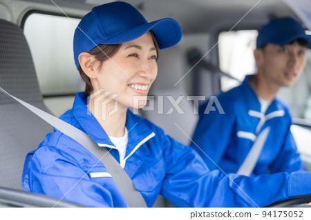 Female sales driver working in the transportation industry Female sales driver working in the transportation industry 94175052