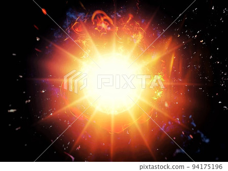 太陽和火的插圖 94175196