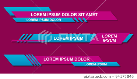 Modern geometric lower third banner template design. Colorful lower thirds set template vector Modern geometric lower third banner template design. Colorful lower thirds set template vector 94175846