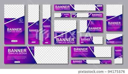 set of creative web banners of standard size with a place for photos. Modern template design. set of creative web banners of standard size with a place for photos. Modern template design. 94175876