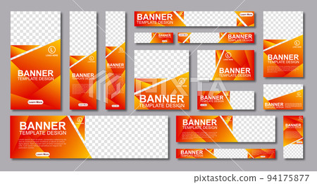 set of creative web banners of standard size with a place for photos. Modern template design. set of creative web banners of standard size with a place for photos. Modern template design. 94175877
