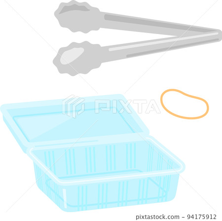 一次性食品容器、鉗子和橡皮筋 一次性食品容器、鉗子和橡皮筋 94175912