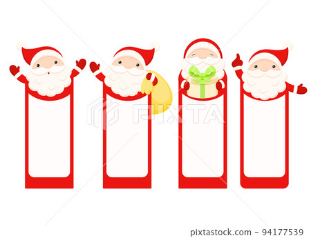 Set of vector Christmas gift tag, card, badge, sticker with Santa Claus Set of vector Christmas gift tag, card, badge, sticker with Santa Claus 94177539