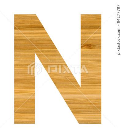 Big letter N used in English alphabet, letter N cut from wooden bamboo Big letter N used in English alphabet, letter N cut from wooden bamboo 94177797